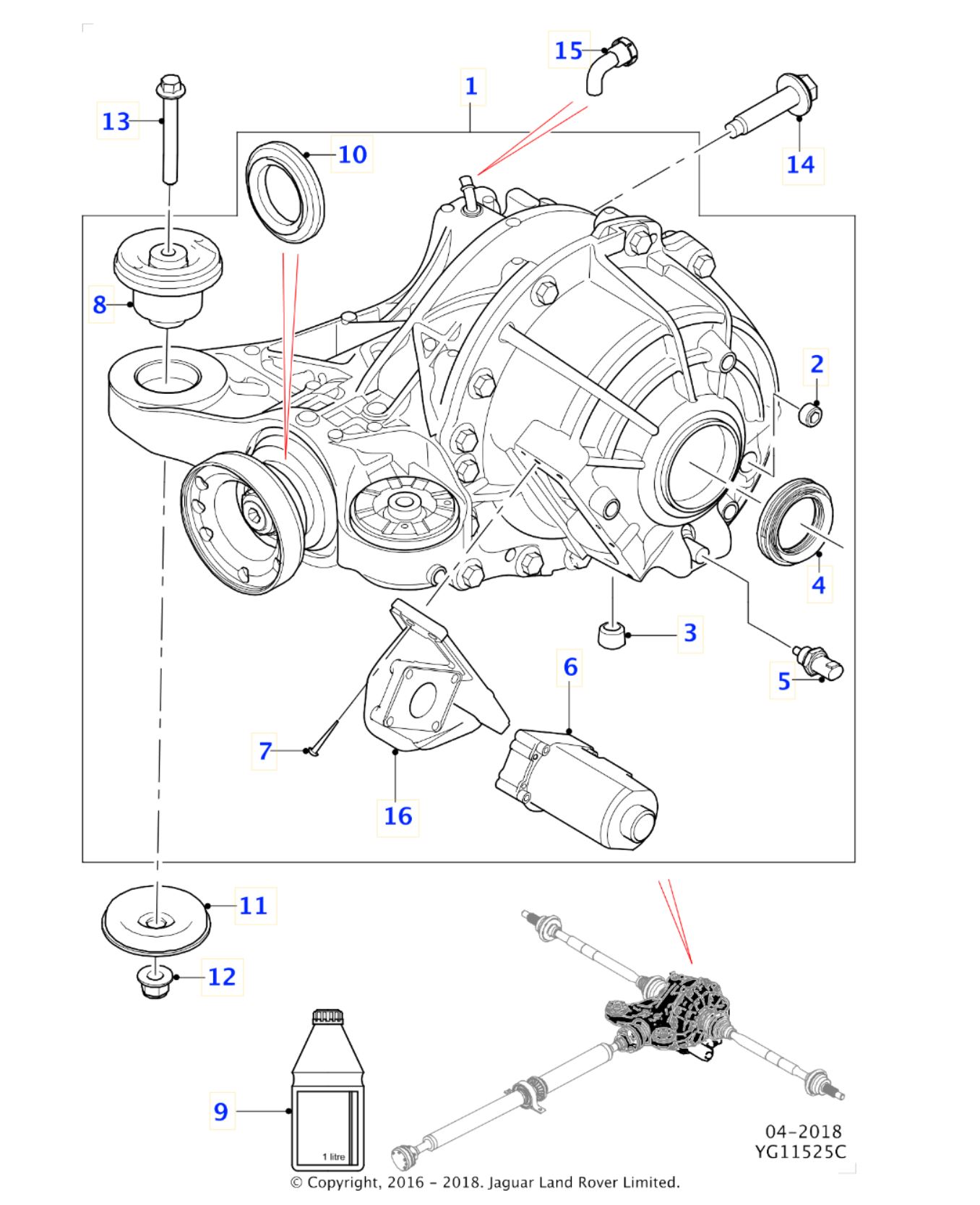 Range rover (incl Sport) differentieel revisie L405 en L494