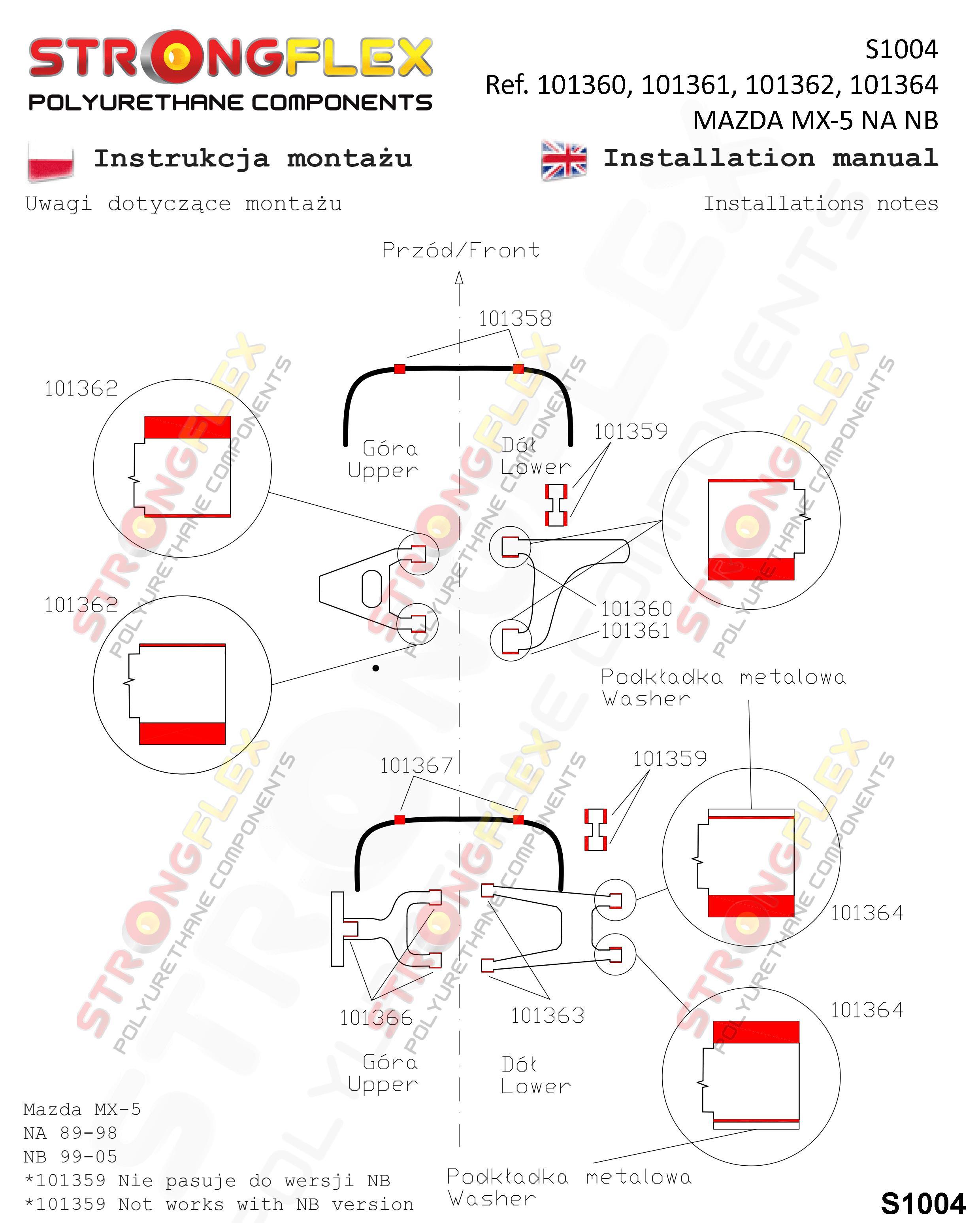 101360A: Front lower front suspension bush SPORT