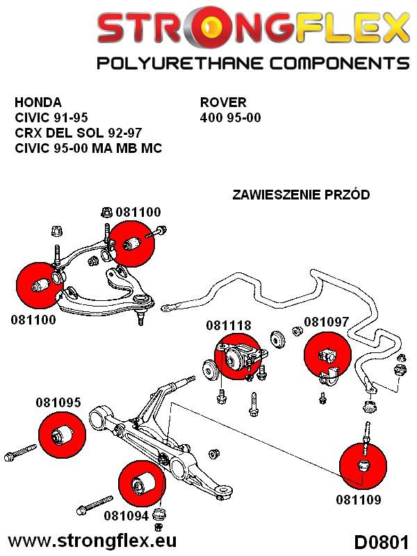 086019A: Front suspension bush kit SPORT