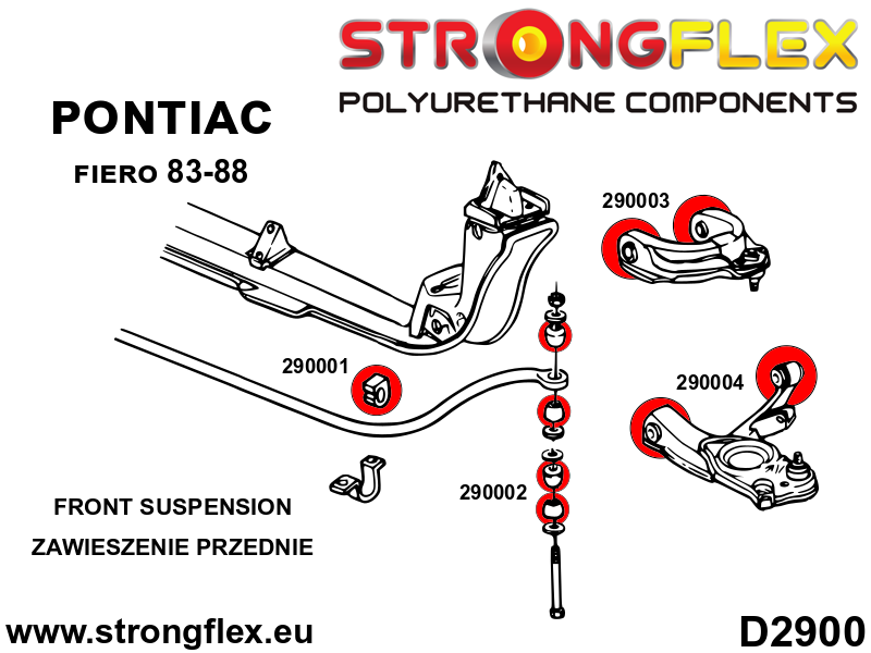 290002A: Front anti roll bar link bush SPORT