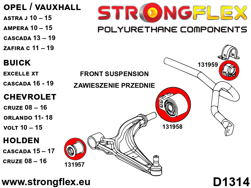 131958B: Front control arm – rear bush