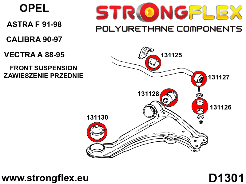 136027B: Front wishbone bush kit