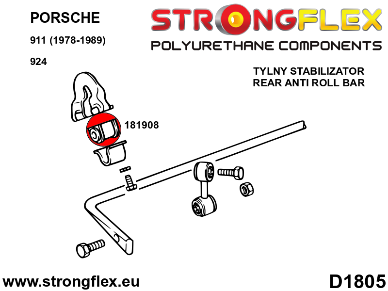 181908B: Rear anti roll bar bush