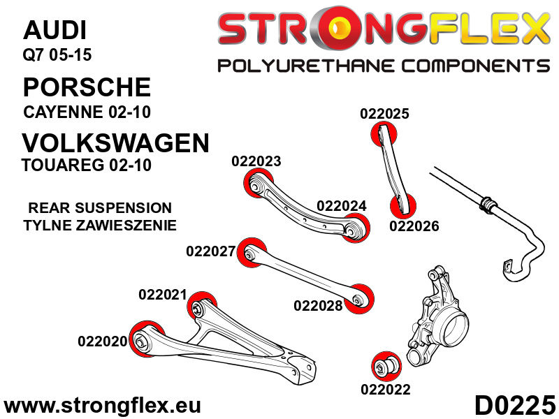 026257B: Rear suspension bush kit