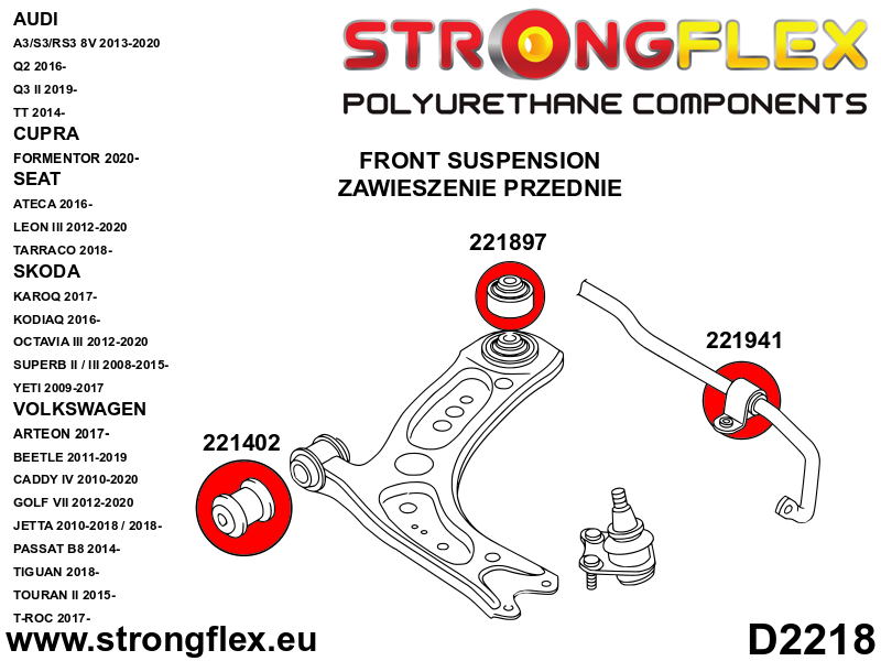 226228B: Full  Suspension bush kit