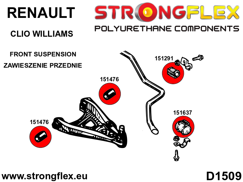 156080B: Front suspension bush kit