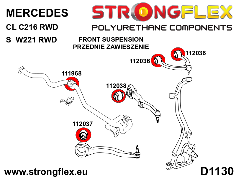 116268B: Front suspension bush kit