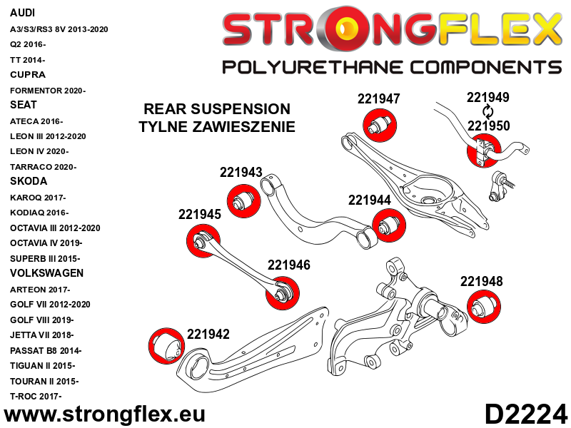 221950A: Rear stabilizer bush SPORT