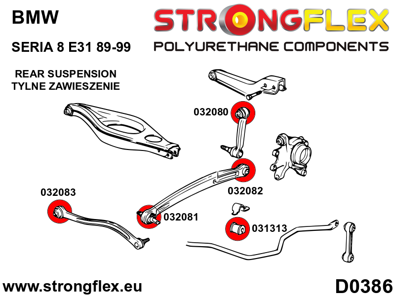 036083B: Rear suspension bush kit