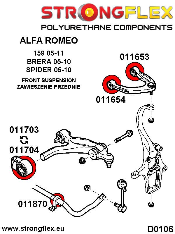 016254A: Front suspension bush kit SPORT