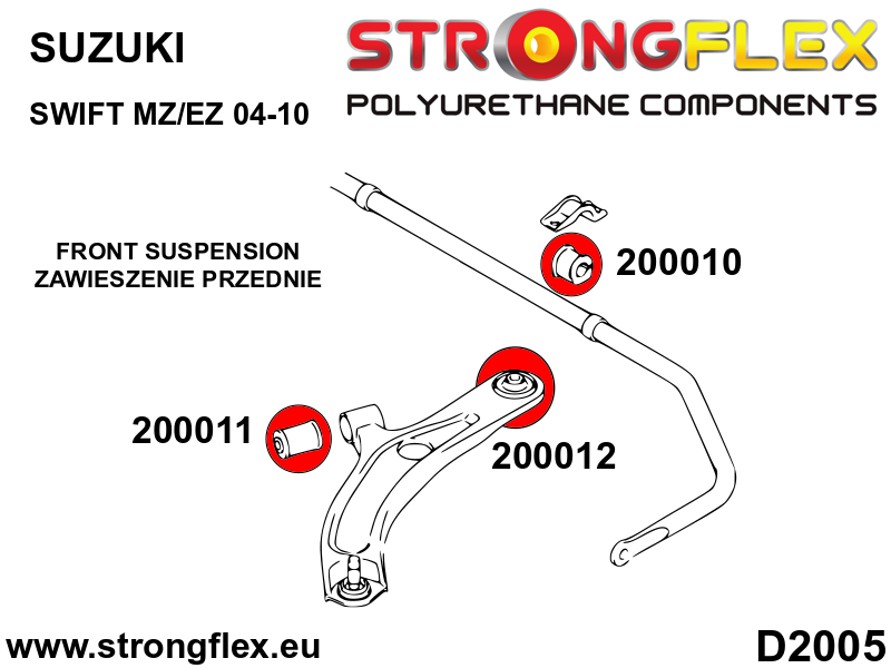 200010A: Front anti roll bar bush SPORT