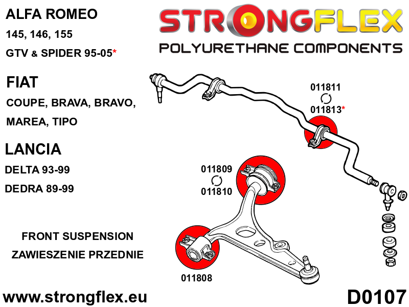 016255A: Front suspension bush kit SPORT