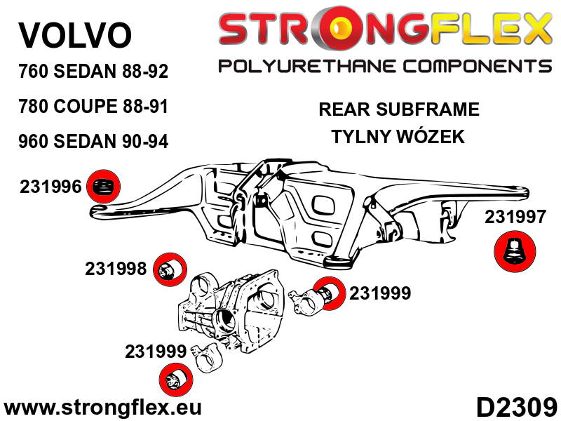 231997B: Rear subframe – rear bush