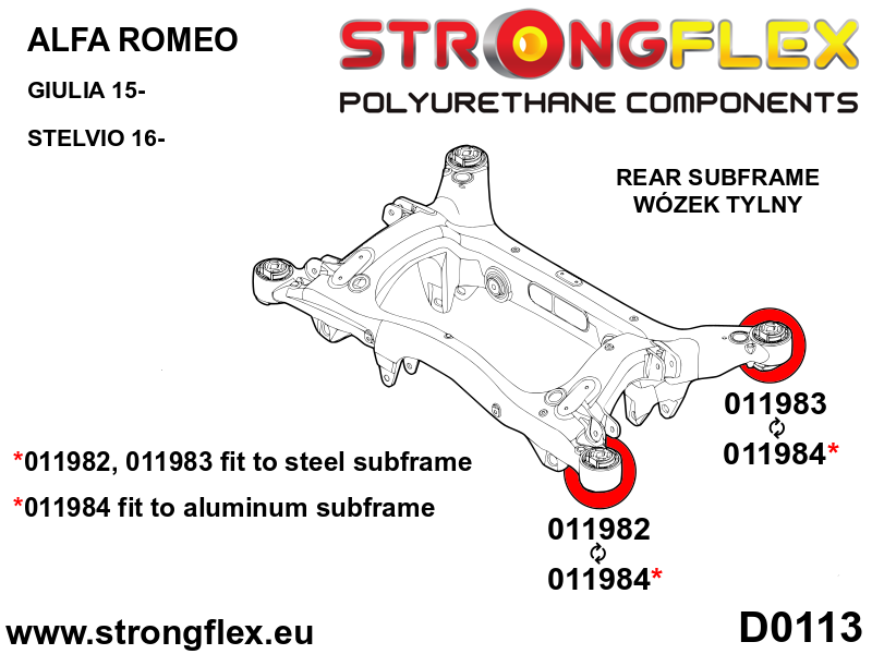 016257B: Rear subframe bush kit