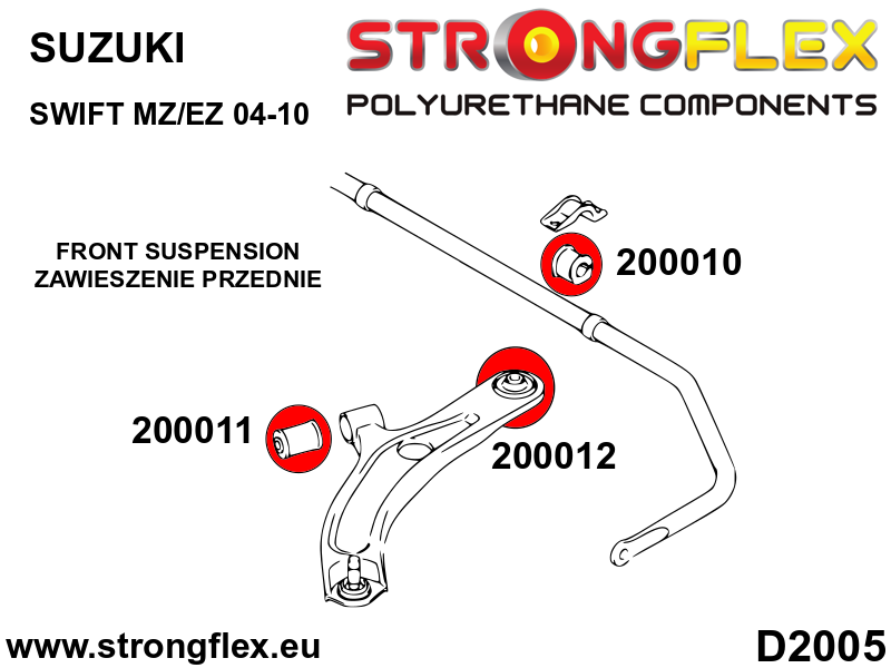 206160A: Front suspension bush kit SPORT