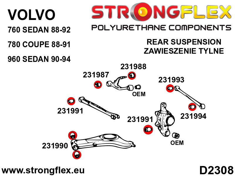 231987A: Rear upper control arm bush - front SPORT