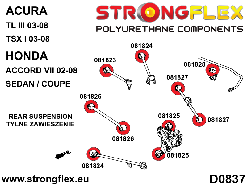 081823A: Rear toe adjuster bush SPORT