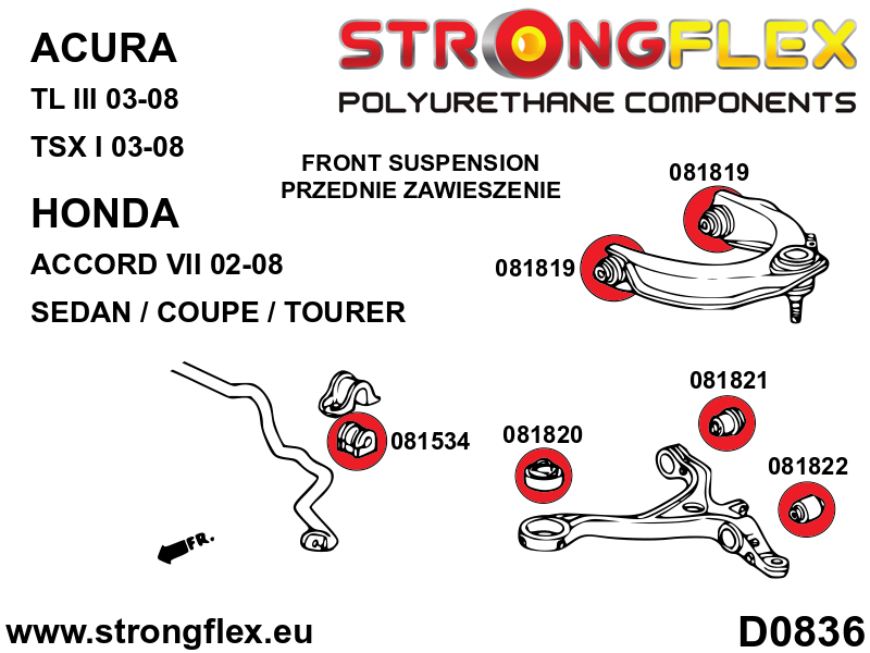 086229B: Front suspension bush kit