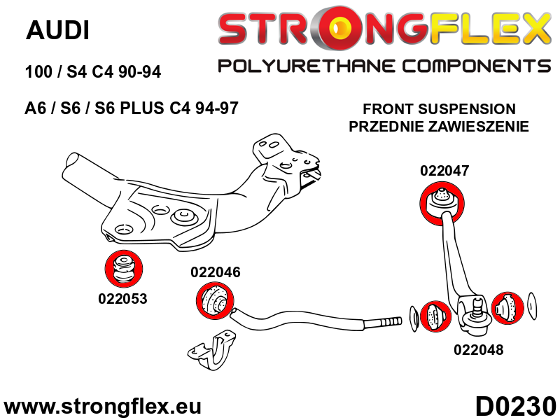 026271A: Front suspension bush kit 26mm SPORT