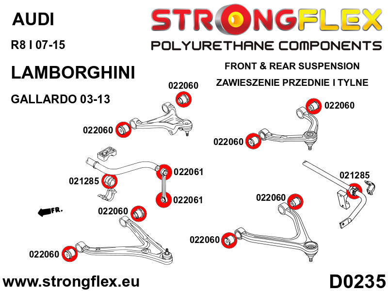 022061A: Front anti roll bar link bush SPORT