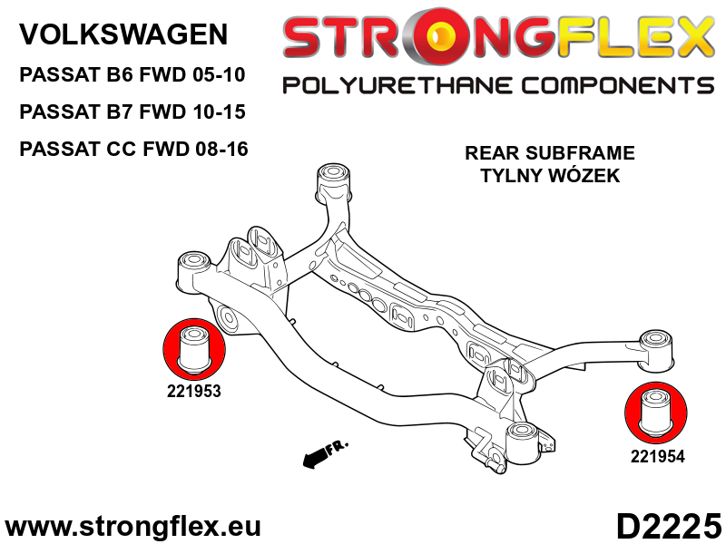 221953A: Rear subframe – rear bush SPORT