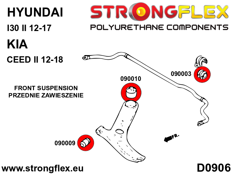 096103A: Front suspension bush kit SPORT