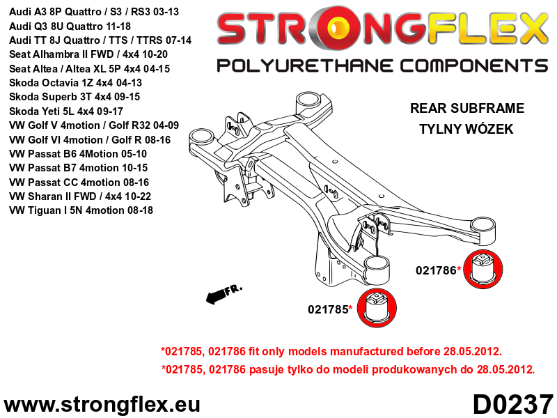 026273A: Rear subframe bush kit SPORT - before 28.05.2012