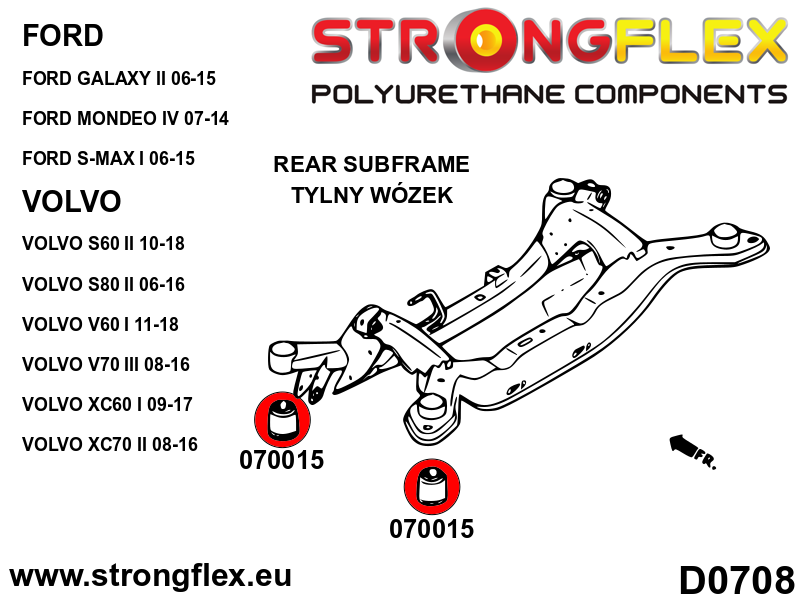 070015A: Rear subframe bush SPORT