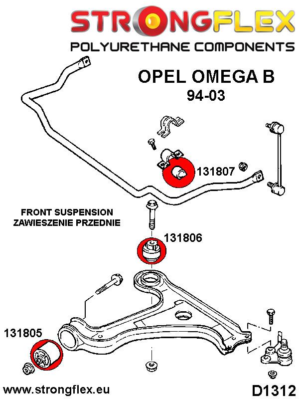 136223A: Front suspension bush kit SPORT