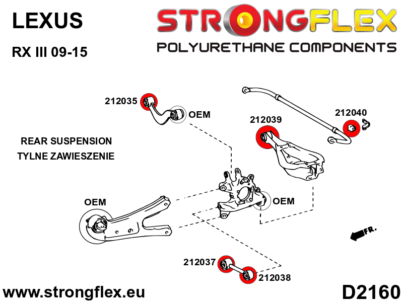 212038A: Rear lower rod – outer bush SPORT