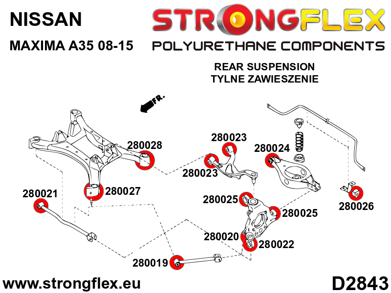 280026A: Rear anti roll bar bush SPORT