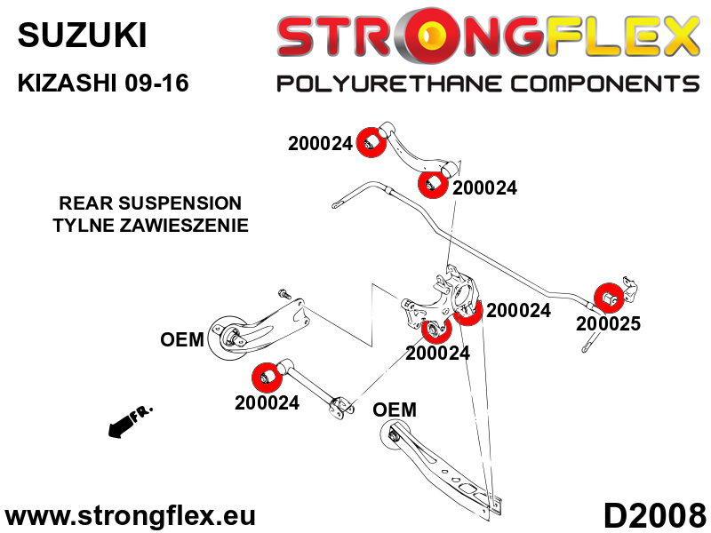 200025A: Rear anti roll bar bush SPORT