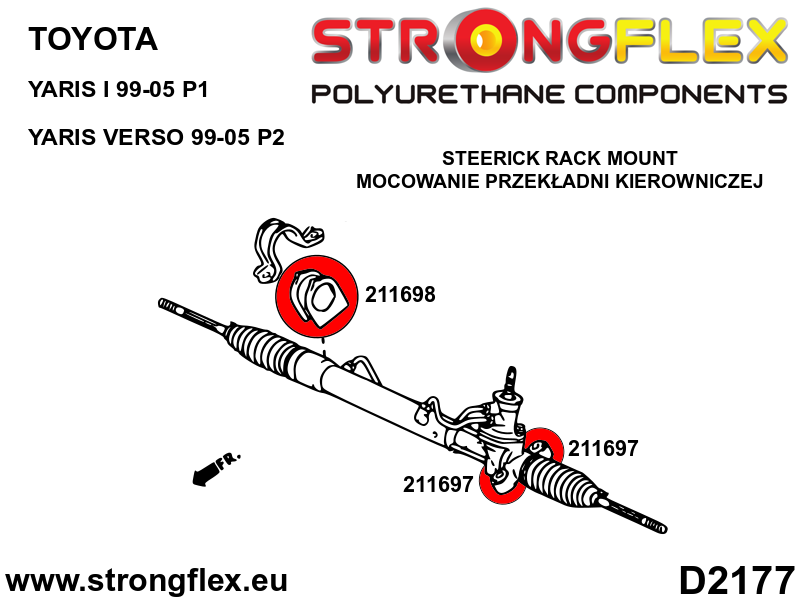 211697A: Steering rack bush SPORT