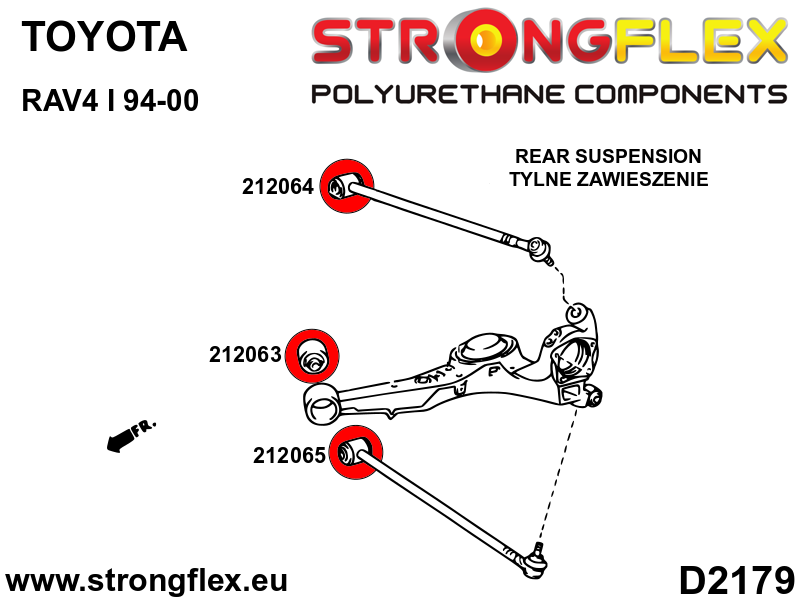 216291A: Rear suspension bush kit SPORT