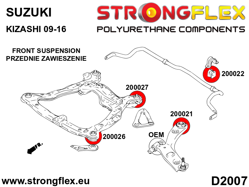 206167B: Full suspension polyurethane bush kit