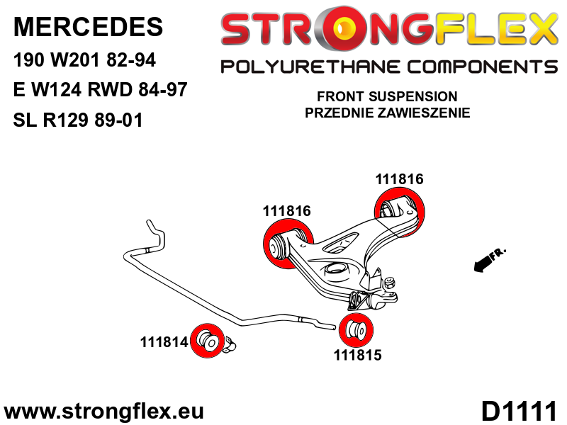 116225A: Front suspension bush kit SPORT