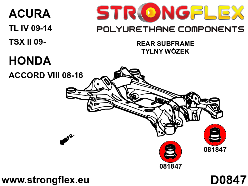 086237A: Rear subframe bush kit SPORT