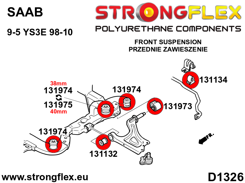 136229A: Front suspension bush kit SPORT