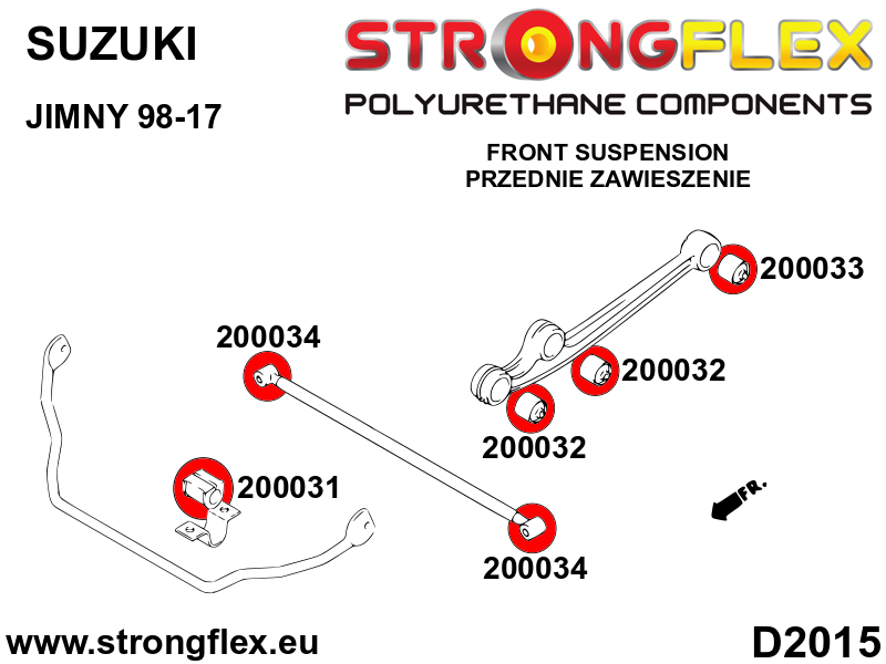 206172A: Front suspension bush kit SPORT