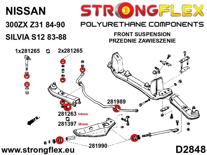 286229B: Front suspension bush kit