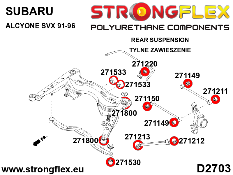 276251B: Rear subframe bush kit