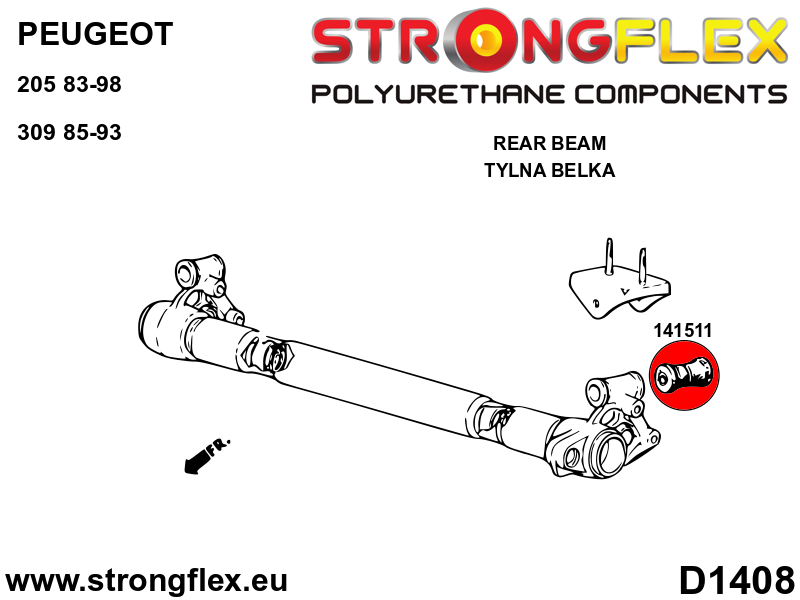 141511A: Rear beam bush SPORT