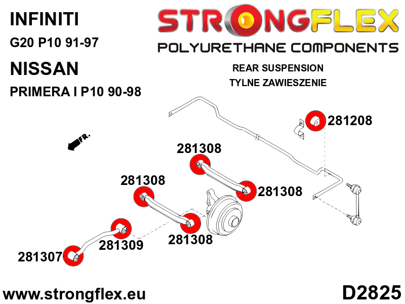 286230B: Rear suspension bush kit
