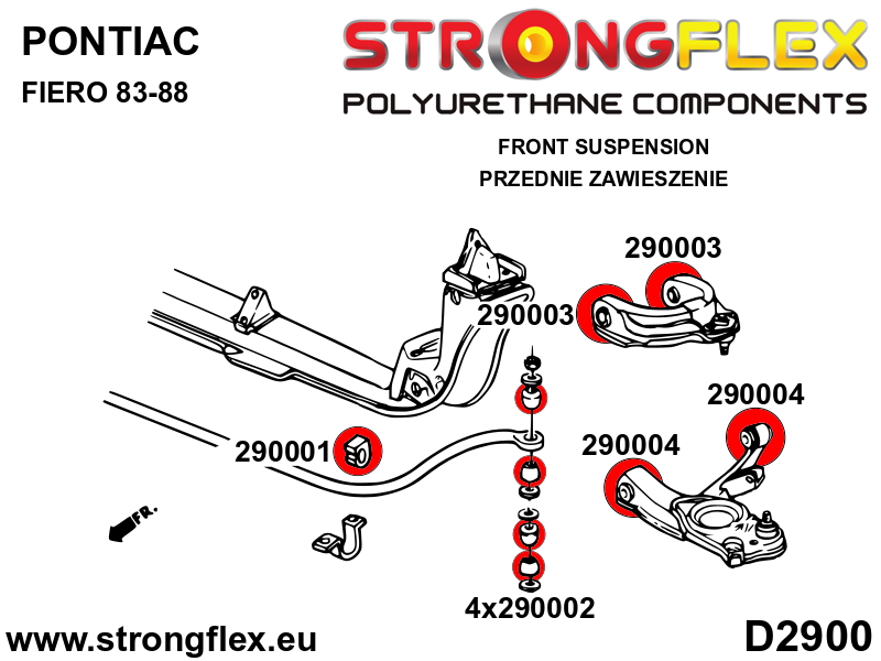 296105A: Front suspension bush kit SPORT