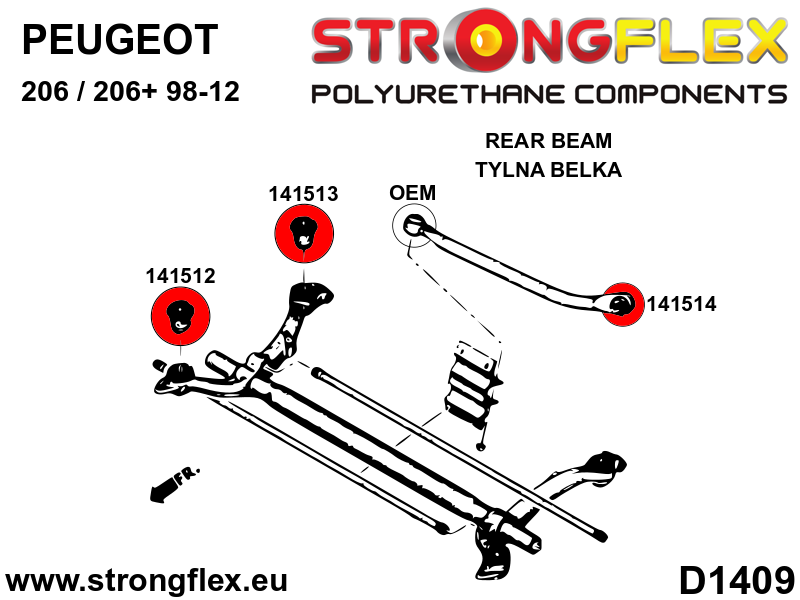 141513A: Rear beam bush – rear SPORT