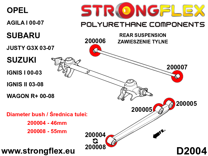 200008A: Rear trailing arm bush – front 55mm SPORT