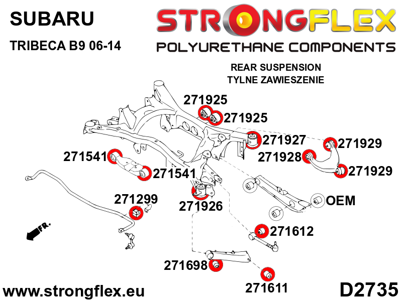 271928A: Rear upper wishbone bush - front SPORT