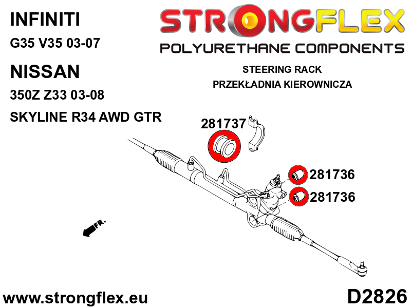 281737A: Steering rack bush SPORT