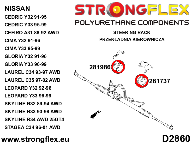 281986A: Steering rack bush SPORT