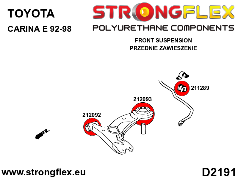216299A: Front suspension bush kit SPORT